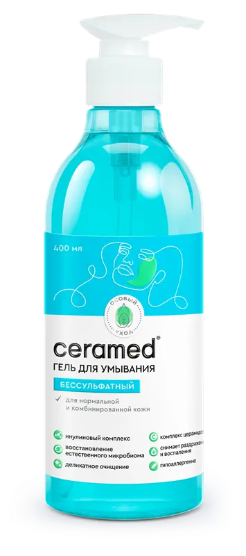 Акция -20% !!! Церамед Бессульфатный гель для умывания (400 мл).6 /арт-99083/