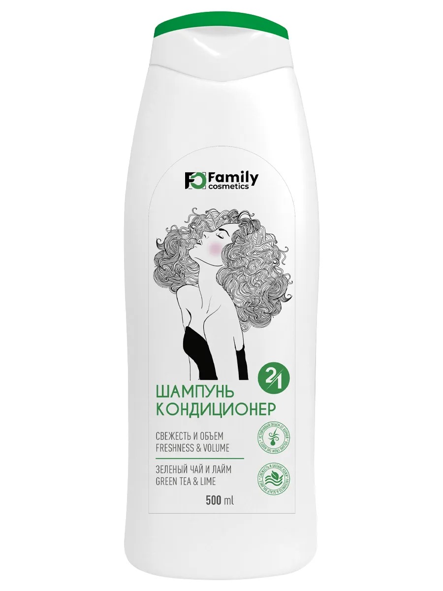ВИЛСЕН /FSC21-7002/ Family Cosmetics Шампунь-кондиц. 2в1 Свежесть и Объём (500мл).10 АКЦИЯ !!!