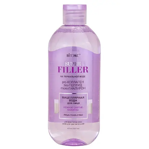 Super Filler на терм.воде Мицеллярная вода д/лица Нежное снятие макияжа 400мл.