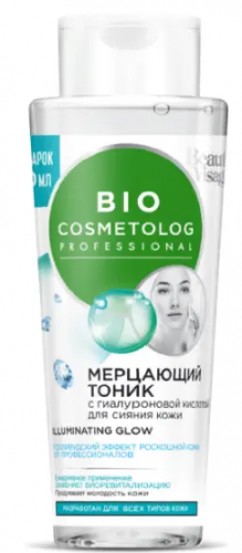 ФК /7616/ BioCosmetolog Мерцающий Тоник с гиалурон.кисл. д/супер сияния к.(260мл).12