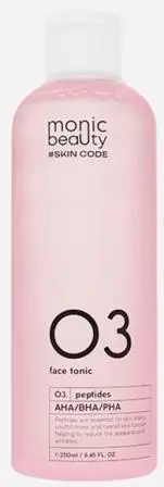 MONIC BEAUTY Skin Code 03. Пептиды и AHA/BHA/PHA Тоник для лица 250мл (*40)
