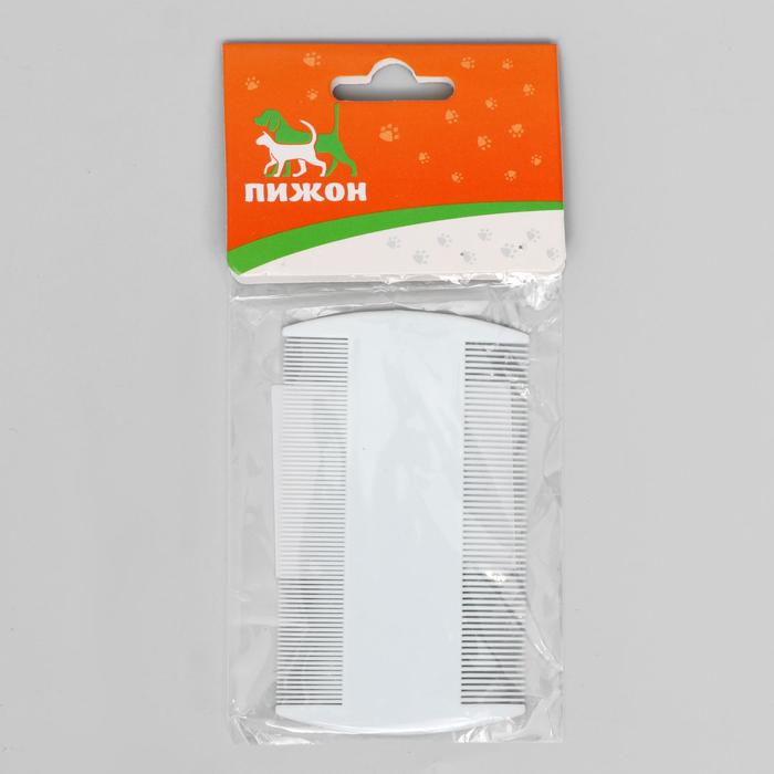 Расчёска для вычесывания блох, 8,8 х 5,2 см, белая