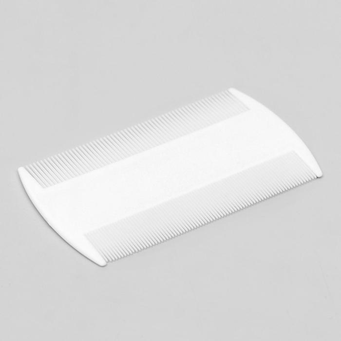 Расчёска для вычесывания блох, 8,8 х 5,2 см, белая