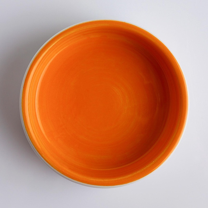 Миска керамическая с морковками, 70 мл, 8,8 х 8,8 х 3 см, белая/оранжевая