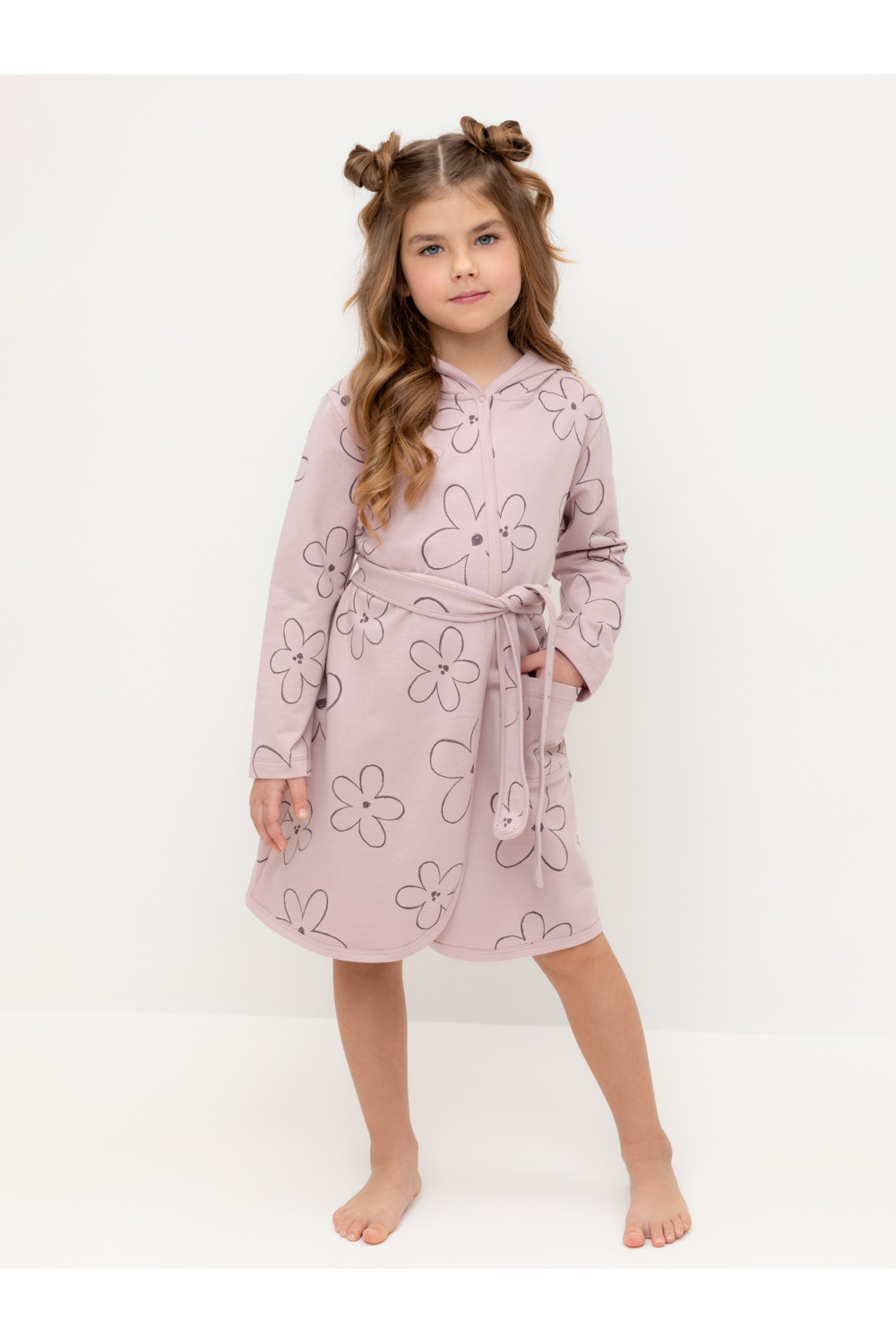 Crockid Халат К 5763 розово-сиреневый, контурные цветы Crockid