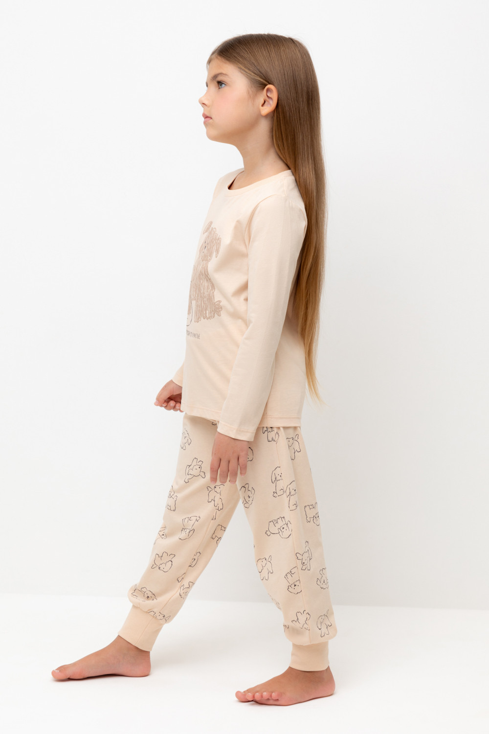 Crockid Пижама К 1606 нейтральный бежевый, собачки Crockid