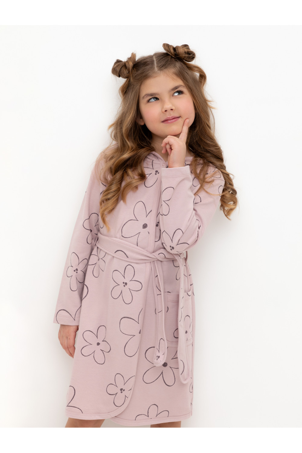 Crockid Халат К 5763 розово-сиреневый, контурные цветы Crockid