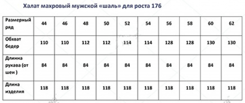 Халат мужской с вышивкой имени и отчества