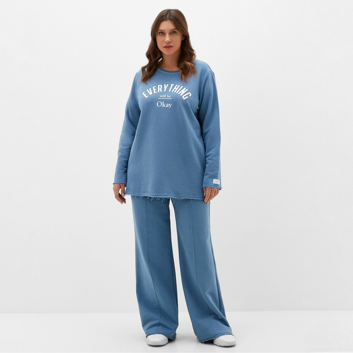 Свитшот женский MIST Cozy style, синий, размер 58