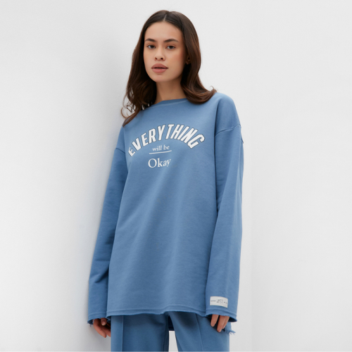 Свитшот женский MIST Cozy style, синий, размер 50