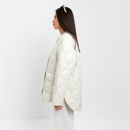 Куртка стёганая женская демисезонная MIST Oversize, размер 50, молочная