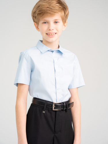 Сорочка текстильная для мальчиков (slim fit) голубой 22317037