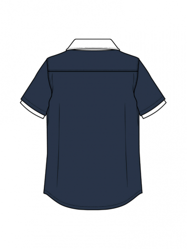 Рубашка текстильная для мальчиков (slim fit) тёмно-синий,белый 22517079