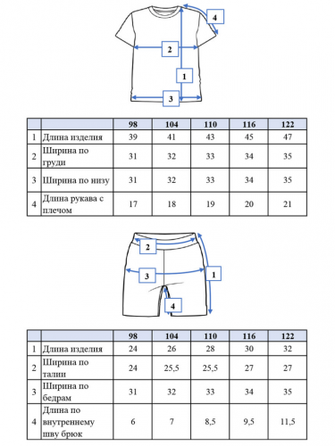 Комплект: футболка, шорты для мальчика белый 12112302
