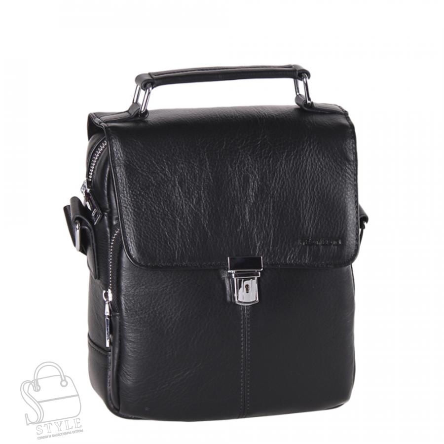 Сумка мужская кожаная 2066BSH black Heanbag в Новосибирске