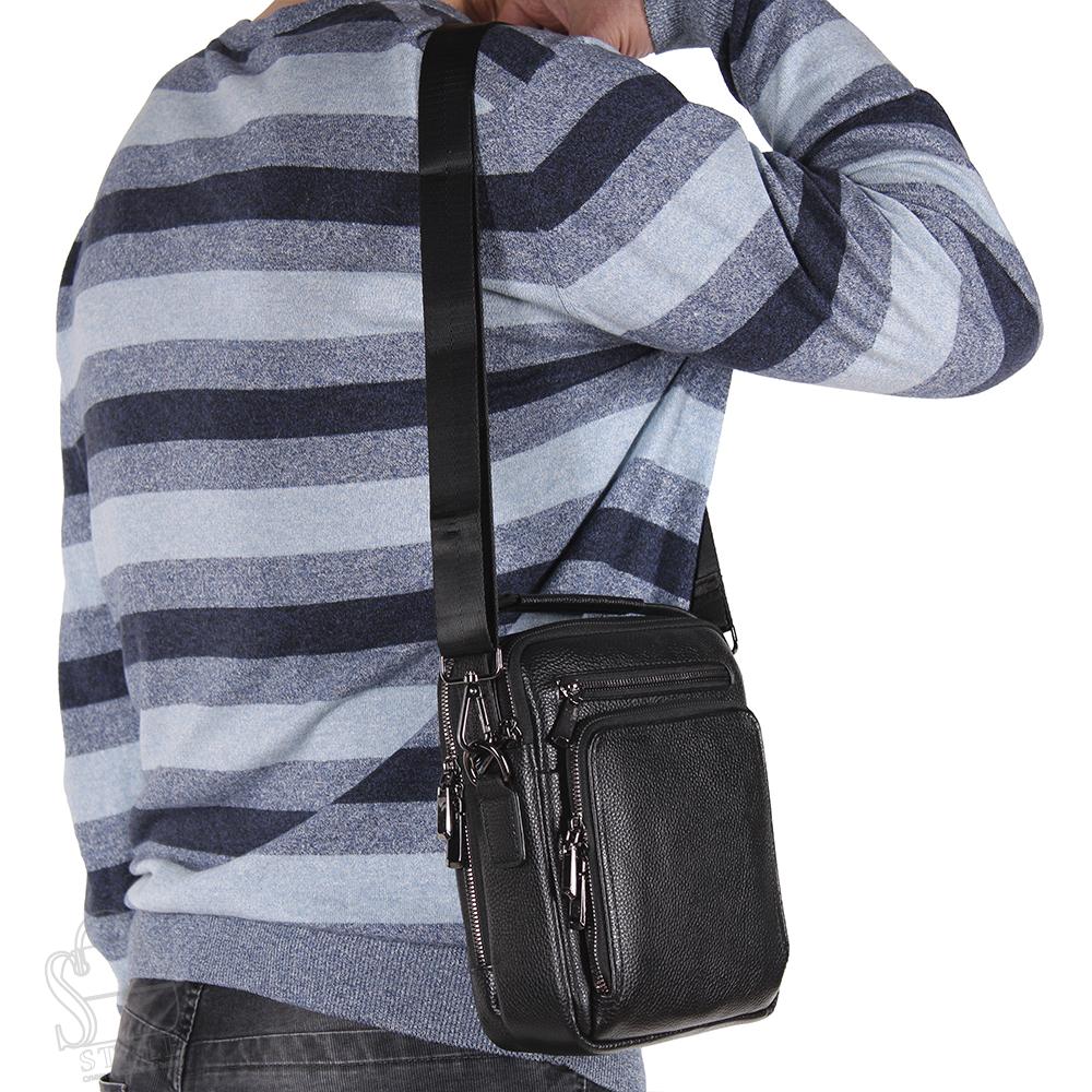 Сумка мужская кожаная 8132-3QH black Heanbag