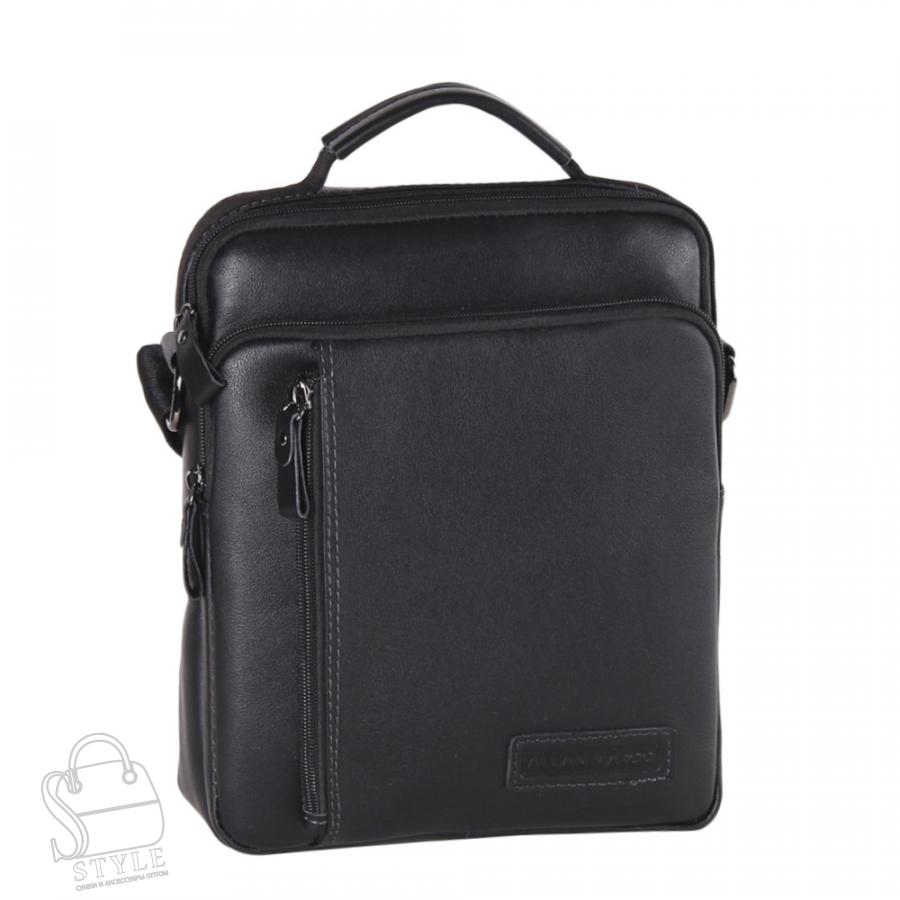 Сумка мужская кожаная 9109-1AM black Allan Marco