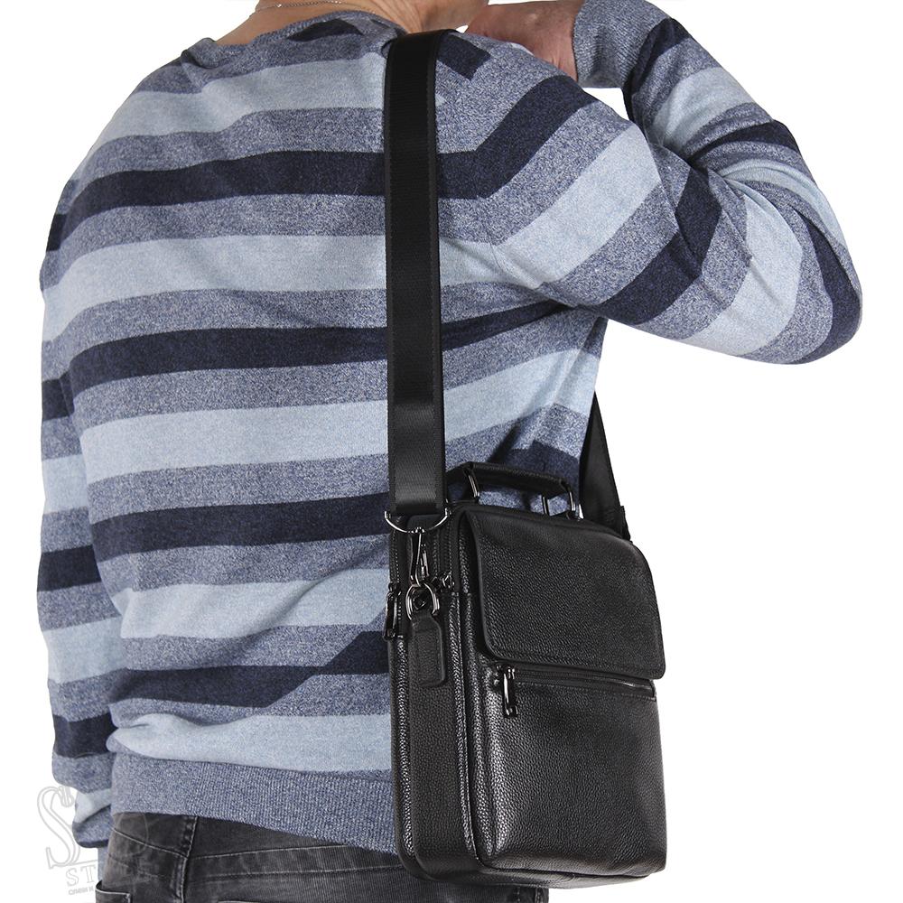 Сумка мужская кожаная 8221-5QH black Heanbag