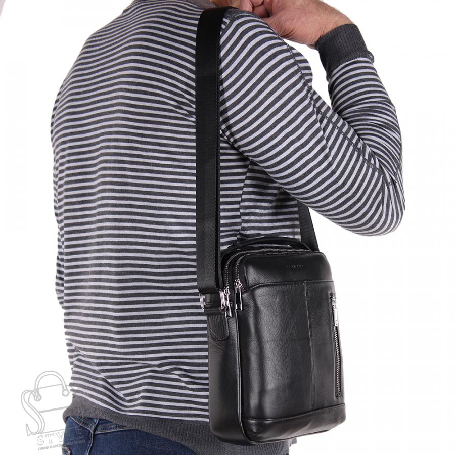 Сумка мужская кожаная 811-2BSH black Heanbag