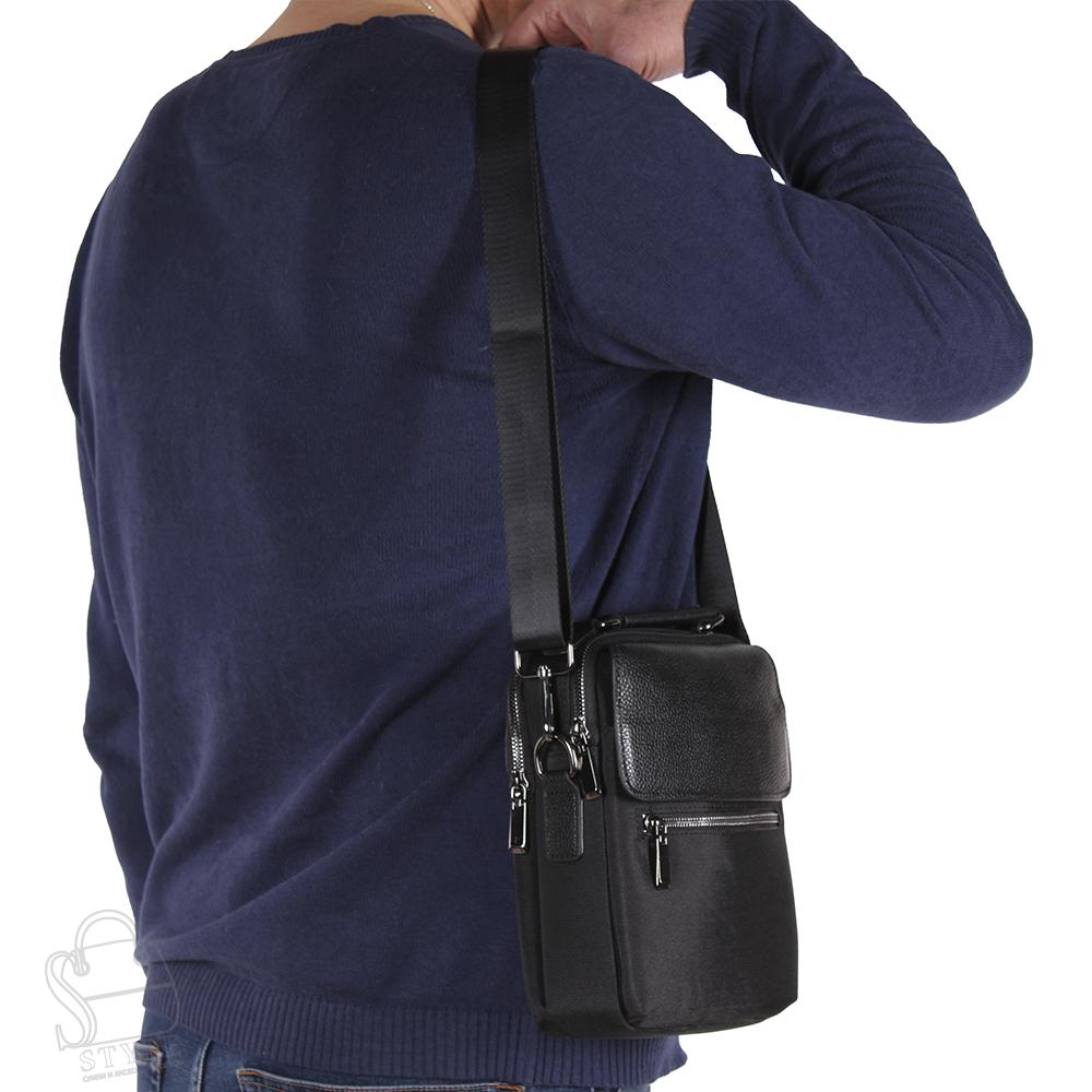 Сумка мужская кожаная 8221-3ST black S-Style