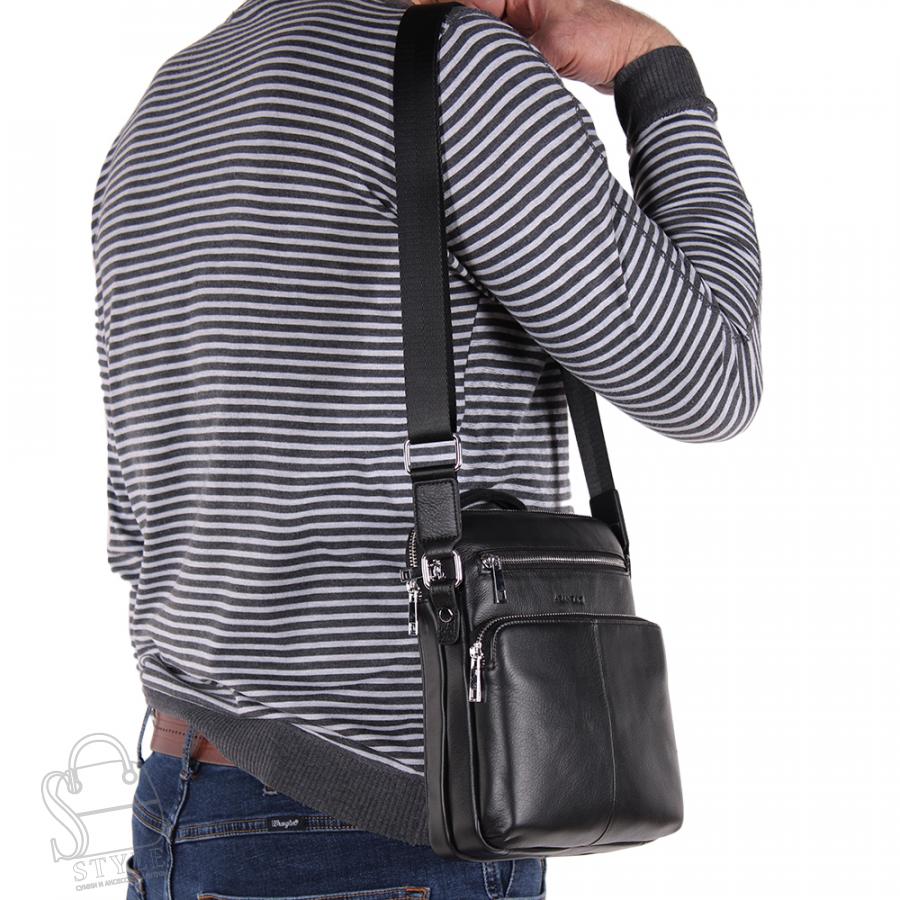 Сумка мужская кожаная 812-2BSH black Heanbag