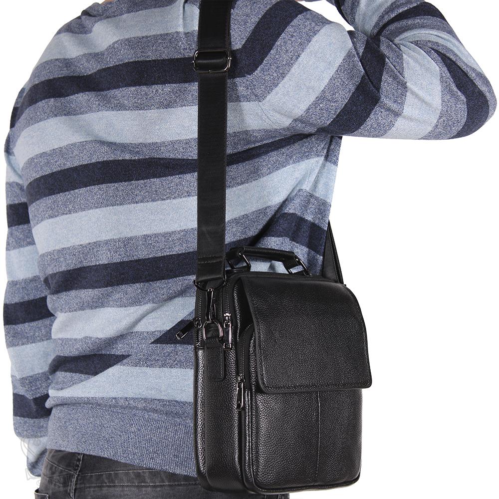 Сумка мужская кожаная 8208-5QH black Heanbag
