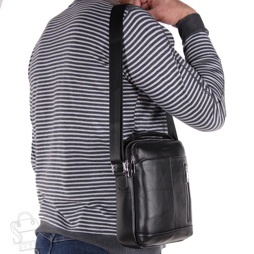 Сумка мужская кожаная 811-2BSH black Heanbag