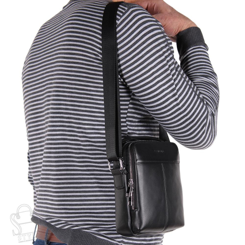 Сумка мужская кожаная 1927BSDH black Heanbag