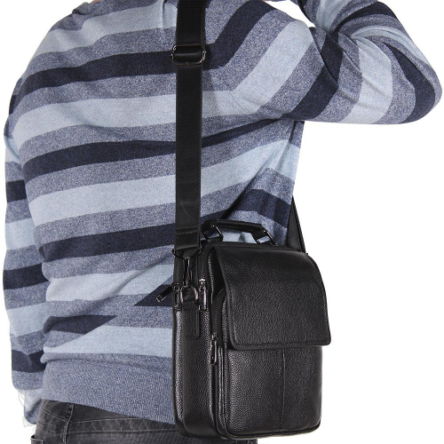 Сумка мужская кожаная 8208-5QH black Heanbag