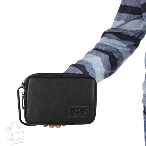 Клатч мужской кожаный 4038-1TR black Tough Ruder