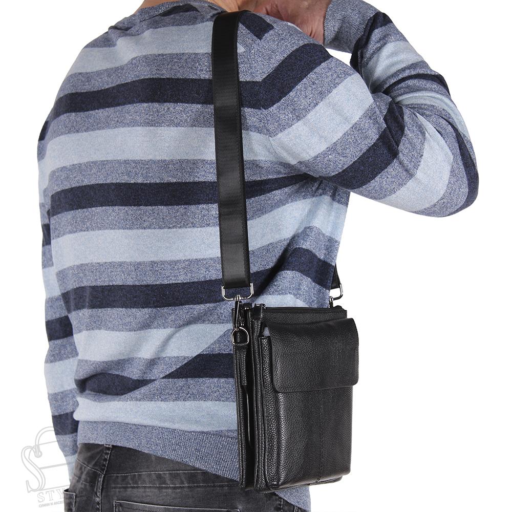 Сумка мужская кожаная 1006-3QGH black Heanbag