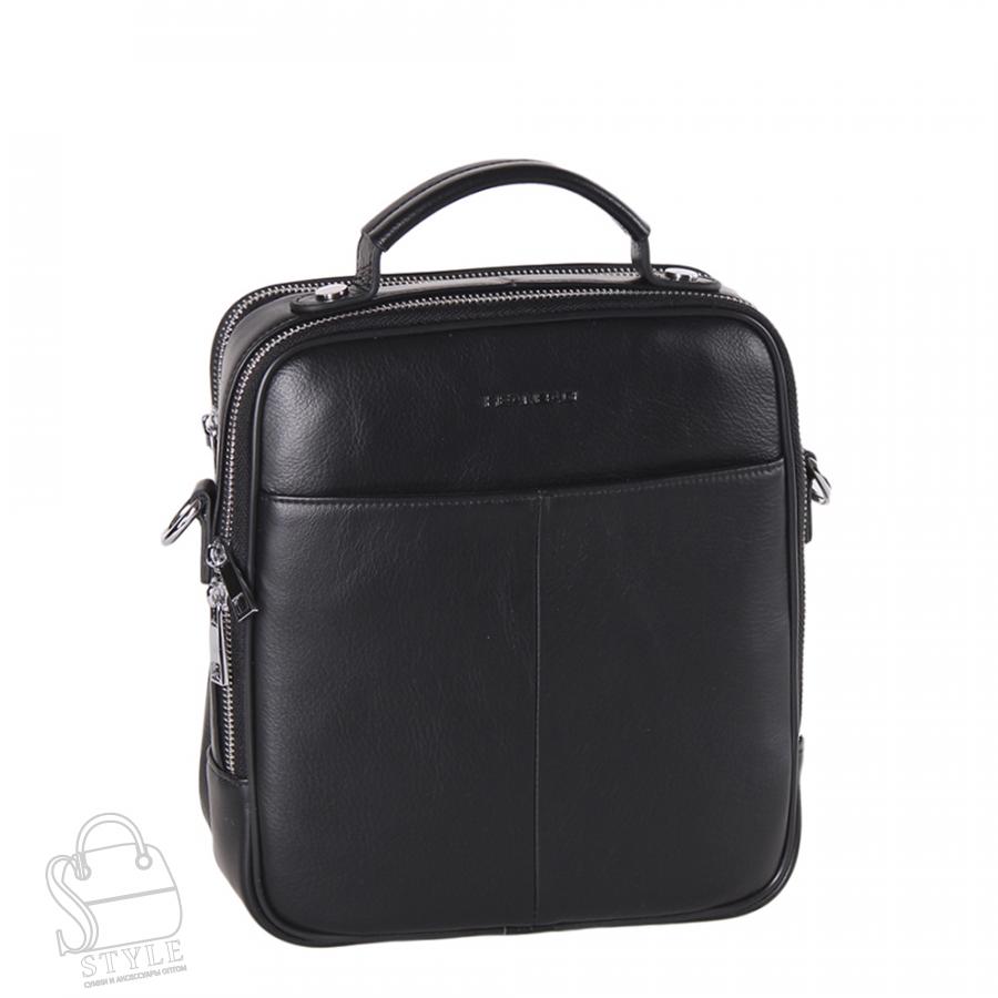 Сумка мужская кожаная 2081BSH black Heanbag в Новосибирске