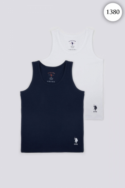 1380 Майки для мальчика U.S POLO ASSN. v1 СИНИЙ-БЕЛЫЙ