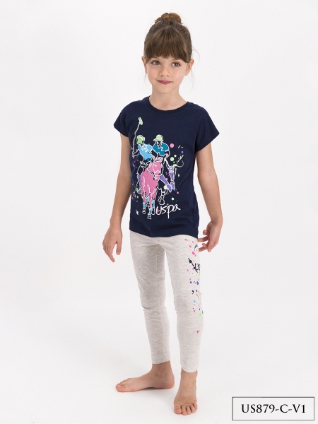 879-4 Комплект для девочки U.S POLO ASSN. v1 СИНИЙ