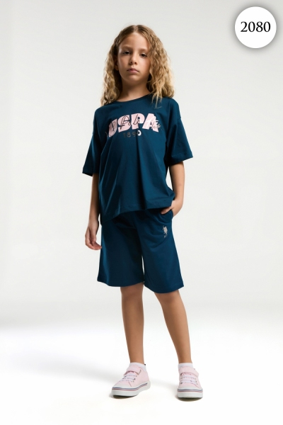 2080 Комплект для девочки U.S POLO ASSN. v2 СИНИЙ