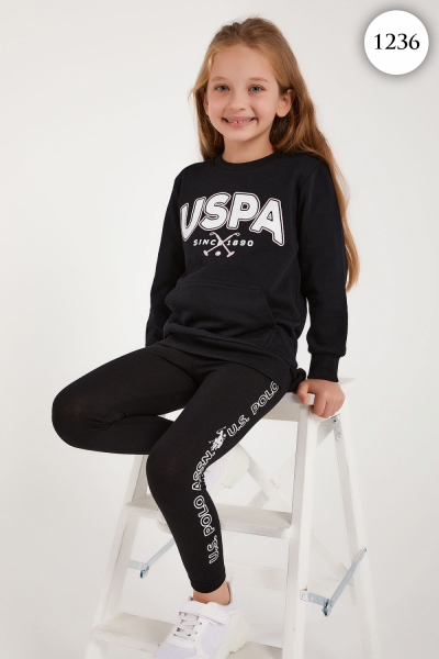 1236 Комплект для девочки U.S POLO ASSN. v1 ЧЕРНЫЙ
