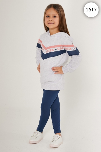 1617 Комплект для девочки U.S POLO ASSN. v1 СЕРЫЙ МЕЛАНЖ