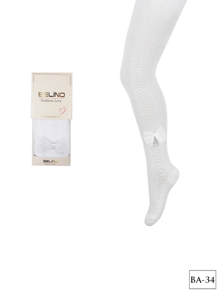Колготки детские BA-34 Belino Ажурные  БЕЛЫЙ