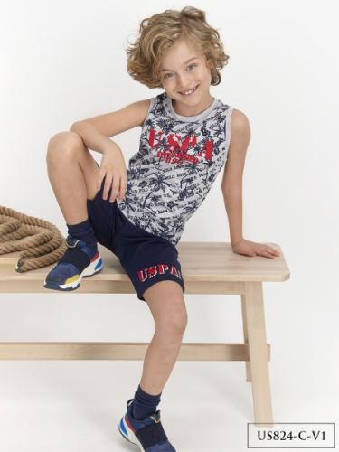 824-G Комплект для мальчика U.S POLO ASSN. v1 СЕРЫЙ