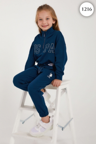1216 Комплект для девочки U.S POLO ASSN. v3 СИНИЙ-ЗЕЛЕНЫЙ