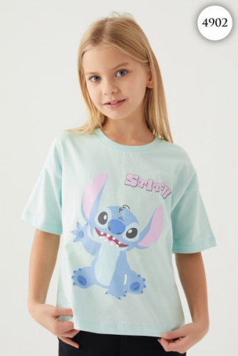 4902 Футболка для девочки DISNEY v2 МЕНТОЛОВЫЙ