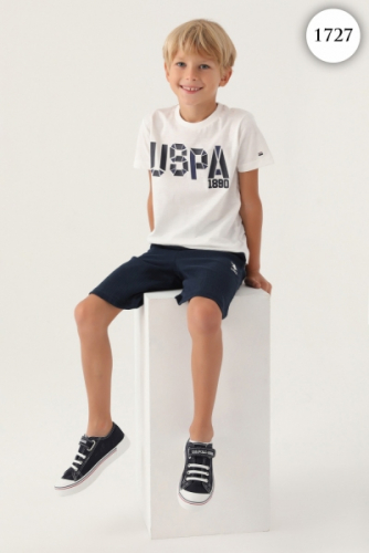 1727 Комплект для мальчика U.S POLO ASSN. v1 КРЕМОВЫЙ-ТЕМНО-СИНИЙ