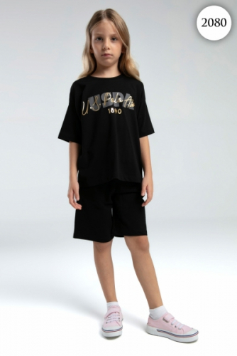 2080 Комплект для девочки U.S POLO ASSN. v1 ЧЕРНЫЙ