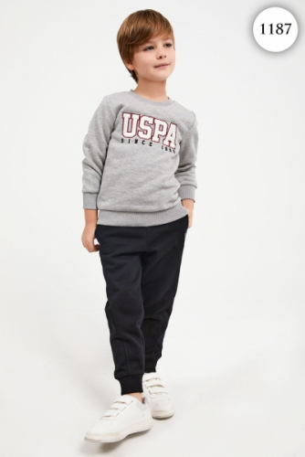 1187 Комплект для мальчика U.S POLO ASSN. v1 СЕРЫЙ