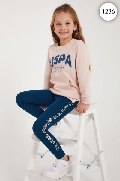1236 Комплект для девочки U.S POLO ASSN. v2 СВЕТЛО-РОЗОВЫЙ