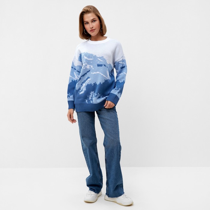 Джемпер женский MINAKU: Casual Collection цвет голубой, р-р 50-52