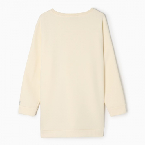 Свитшот удлиненный женский с начёсом MIST Cozy style, молочный, размер 60