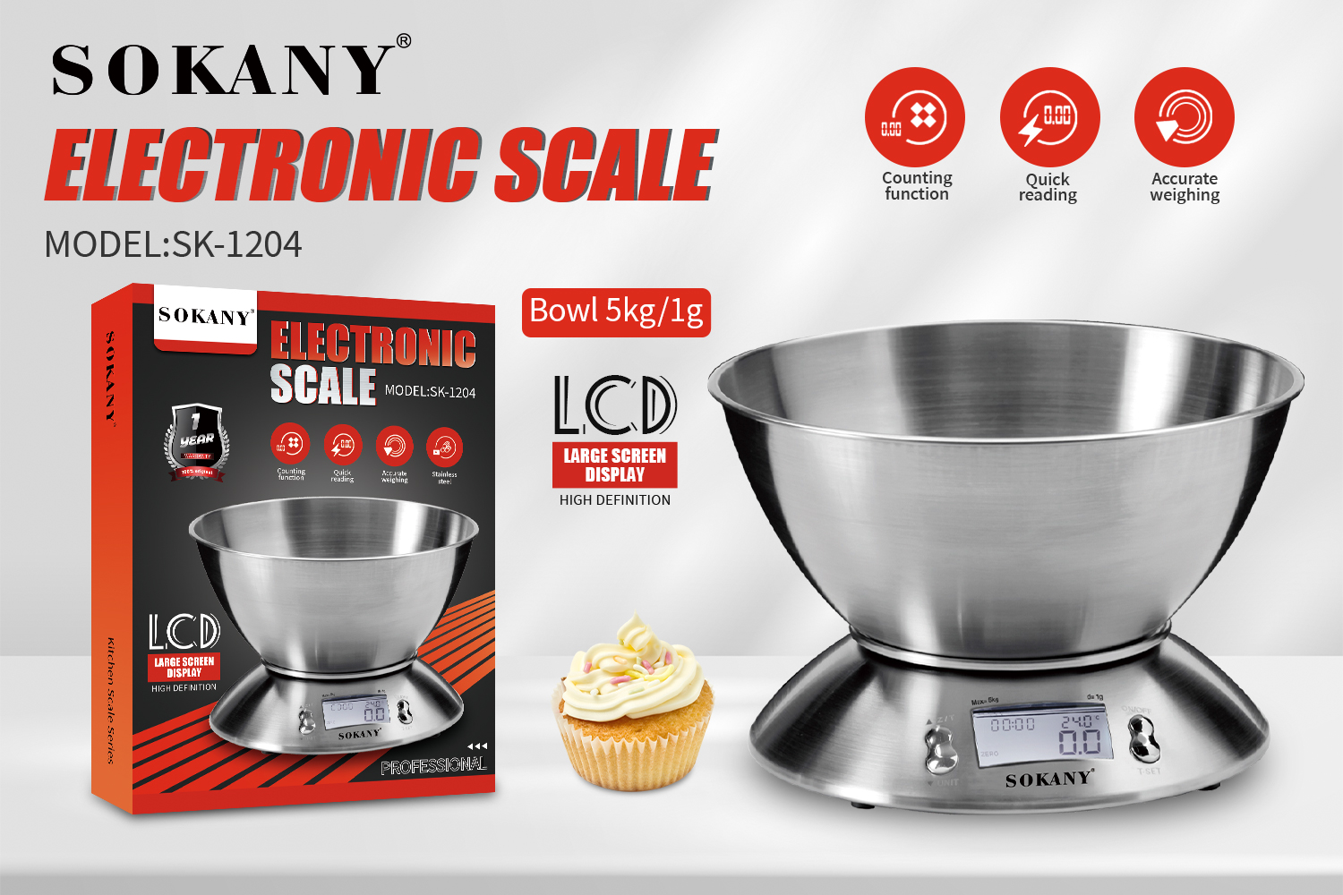 Весы кухонные для жидких продуктов электрические Sokany SK-1204