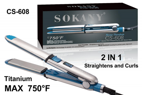 Стайлер для волос 2 в 1 (выпрямление и завивка) Sokany CS-608