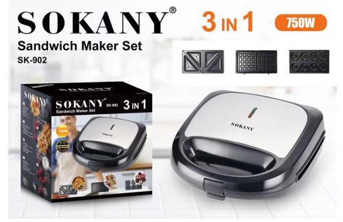 Мультипекарь электрический Sokany SK-902 3 в 1
